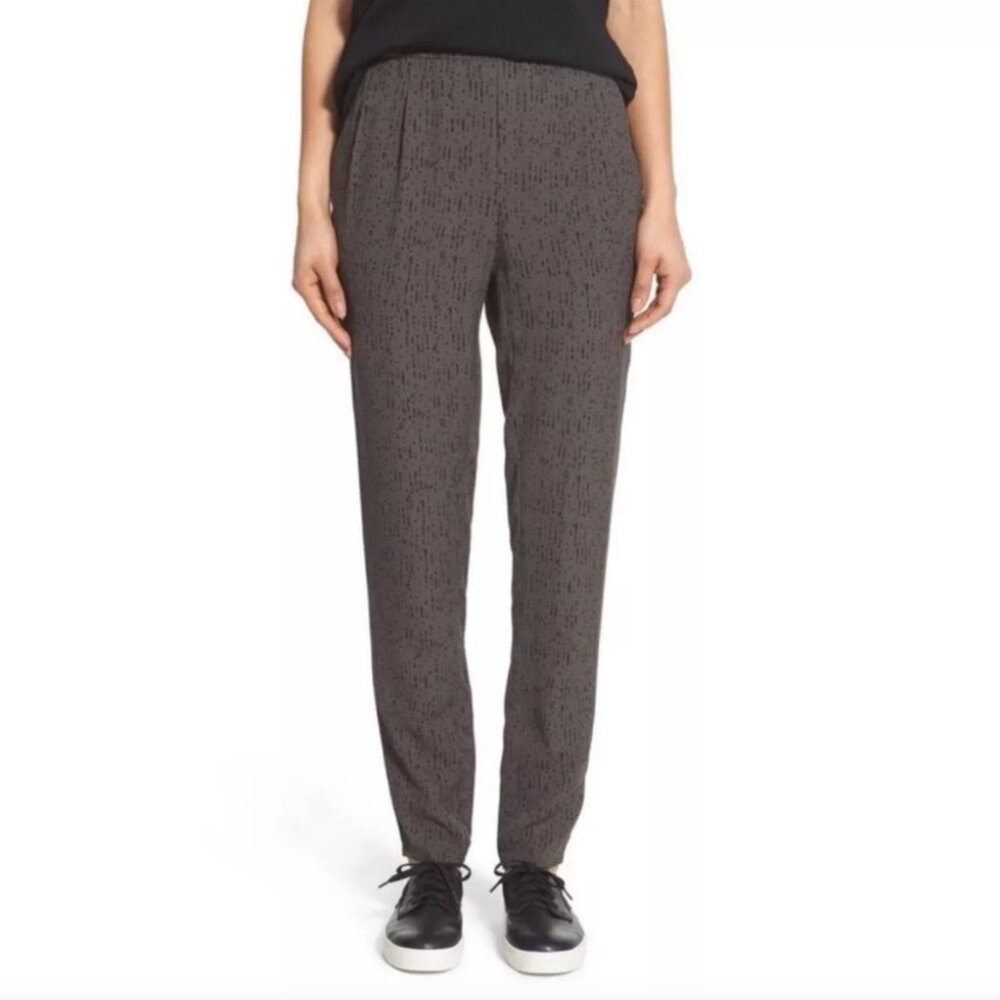 Eileen Fisher Confetti Printed Silk Crepe Slouchy Pant Size M